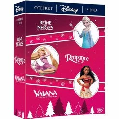 Le moins cher 🤩 coffret Disney 3 films : Vaiana, la légende du bout du monde ; la Reine des Neiges ; Raiponce ✨