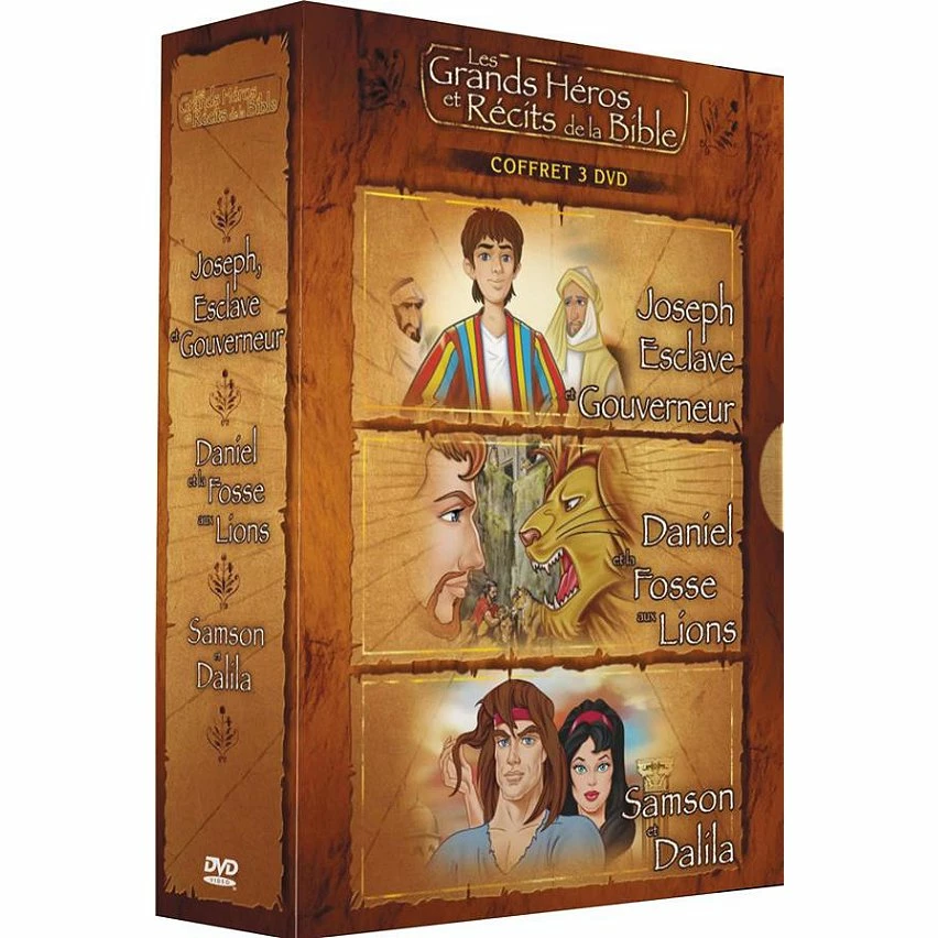 De gros đ coffret Bible 3 films : Joseph esclave et gouverneur ; Daniel et la fosse aux lions ; Samson et Dalila đ 1 De gros đ coffret Bible 3 films : Joseph esclave et gouverneur ; Daniel et la fosse aux lions ; Samson et Dalila đ