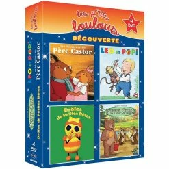 Bon marché ❤️ coffret les p'tits Loulous découverte 4 films : Leo et Popi, drôles de petites bêtes ; petits ours ; lpère Castor 😉